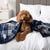 Waterproof Dog Blanket for Small Medium Dog, Washable 29X40 Plaid Navy - PETTII